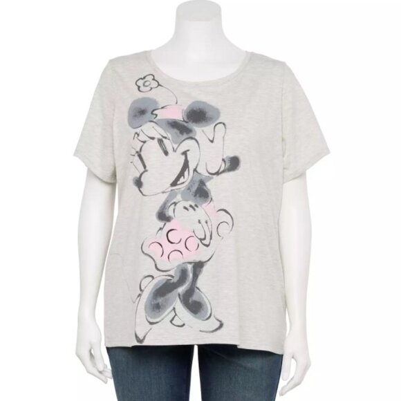NWT! Disney Minnie Mouse Faded graphic Tee T Shirt Plus - Picture 1 of 3
